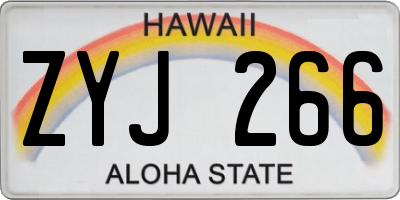 HI license plate ZYJ266