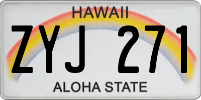 HI license plate ZYJ271