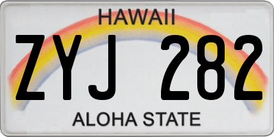 HI license plate ZYJ282