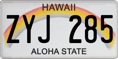 HI license plate ZYJ285