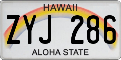 HI license plate ZYJ286