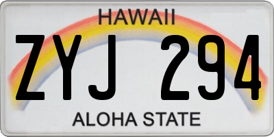 HI license plate ZYJ294