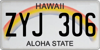 HI license plate ZYJ306
