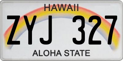 HI license plate ZYJ327