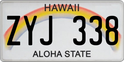 HI license plate ZYJ338