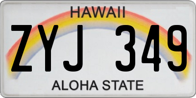 HI license plate ZYJ349