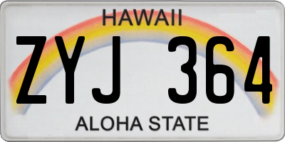 HI license plate ZYJ364