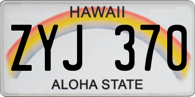HI license plate ZYJ370