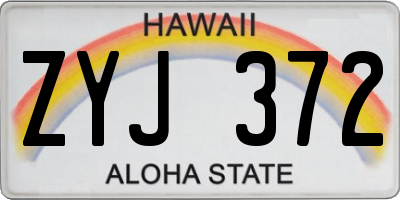 HI license plate ZYJ372