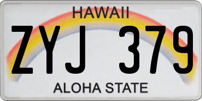 HI license plate ZYJ379