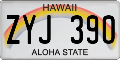 HI license plate ZYJ390
