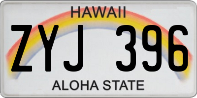 HI license plate ZYJ396