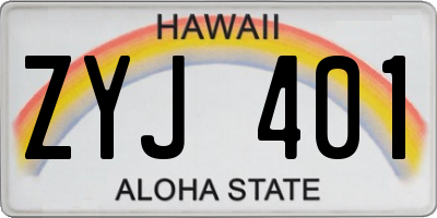 HI license plate ZYJ401