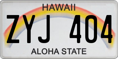 HI license plate ZYJ404