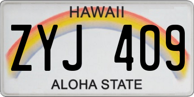 HI license plate ZYJ409