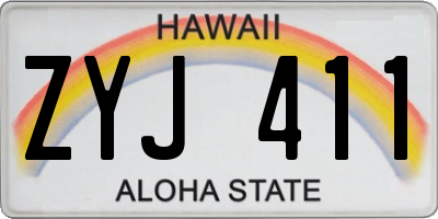 HI license plate ZYJ411