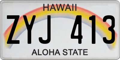 HI license plate ZYJ413