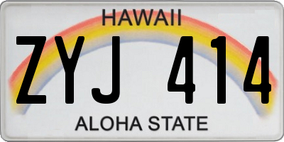 HI license plate ZYJ414