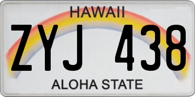 HI license plate ZYJ438