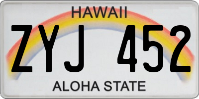 HI license plate ZYJ452