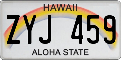 HI license plate ZYJ459