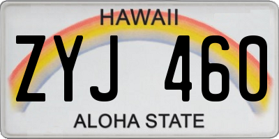 HI license plate ZYJ460