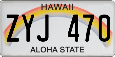 HI license plate ZYJ470