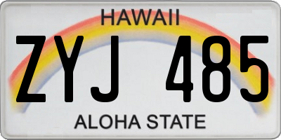 HI license plate ZYJ485