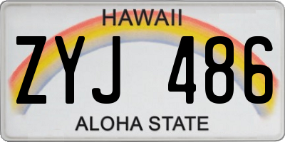 HI license plate ZYJ486