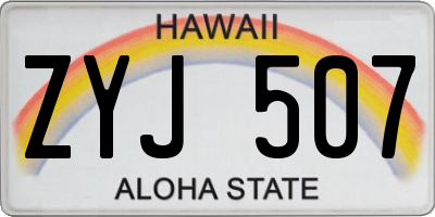 HI license plate ZYJ507