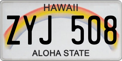 HI license plate ZYJ508