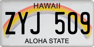 HI license plate ZYJ509