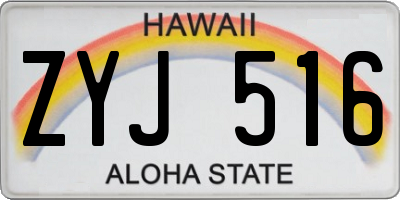 HI license plate ZYJ516
