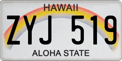 HI license plate ZYJ519
