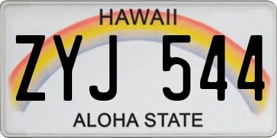 HI license plate ZYJ544