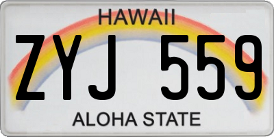 HI license plate ZYJ559