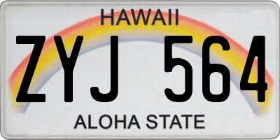 HI license plate ZYJ564