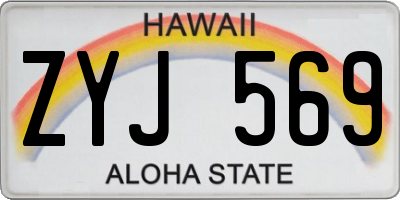 HI license plate ZYJ569