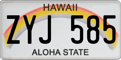 HI license plate ZYJ585
