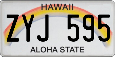 HI license plate ZYJ595