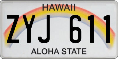 HI license plate ZYJ611