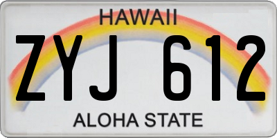 HI license plate ZYJ612