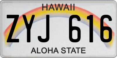 HI license plate ZYJ616