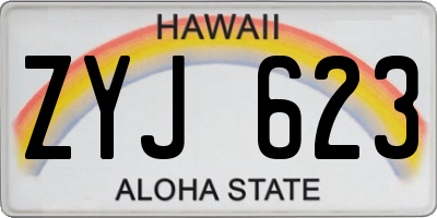 HI license plate ZYJ623