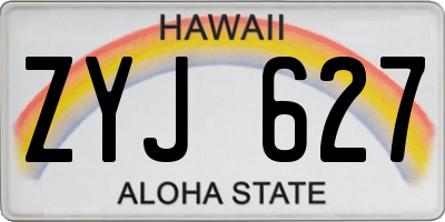 HI license plate ZYJ627