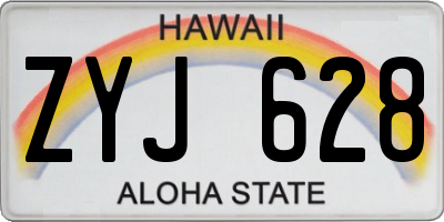 HI license plate ZYJ628