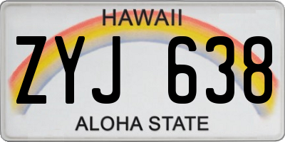 HI license plate ZYJ638