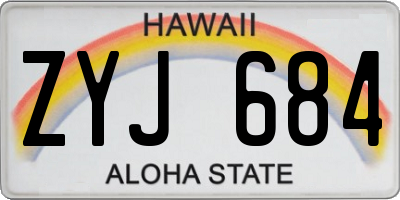 HI license plate ZYJ684