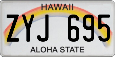 HI license plate ZYJ695