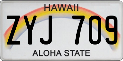 HI license plate ZYJ709
